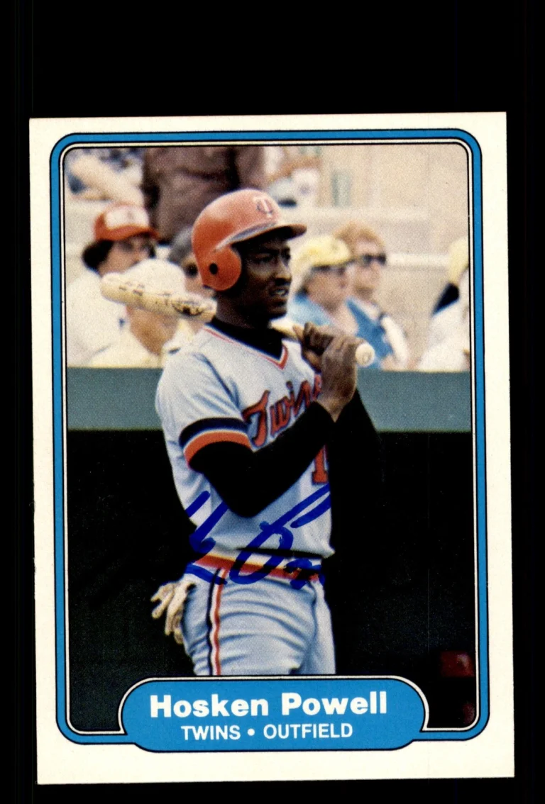 Signed Baseball Card Auto Hosken Powell 1982 Fleer #558 Minnesota Twins