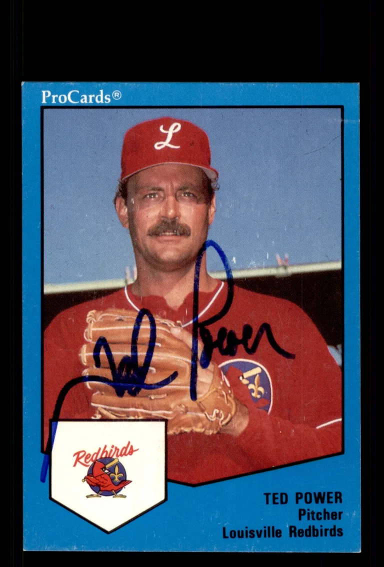 Signed Baseball Card Auto Ted Power 1989 ProCards #1249 Louisville Redbirds