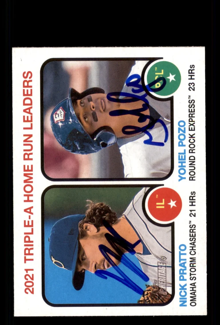 Signed Baseball Card Auto Nick Pratto Yohel Pozo 2022 Topps Heritage Minor #61