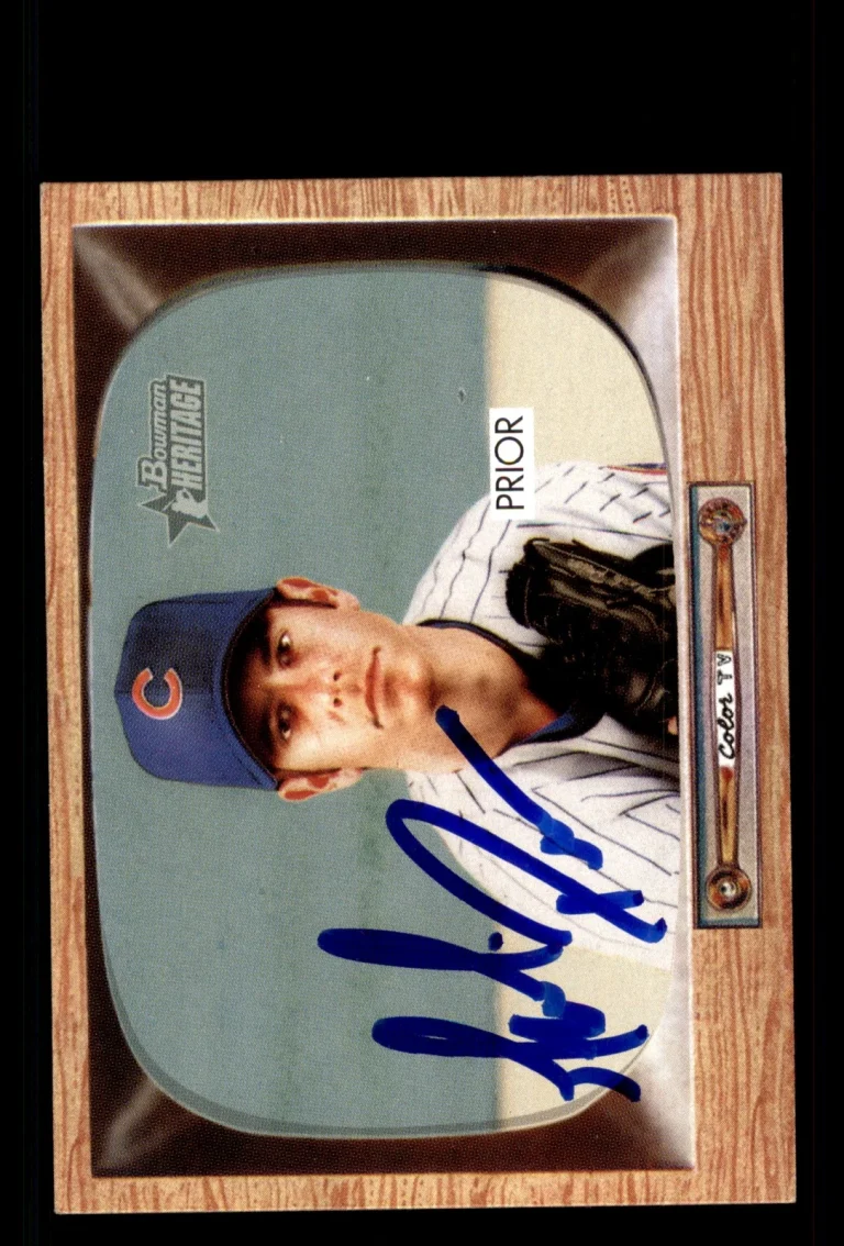 Signed Baseball Card Auto Mark Prior 2004 Bowman Heritage #51 Chicago Cubs
