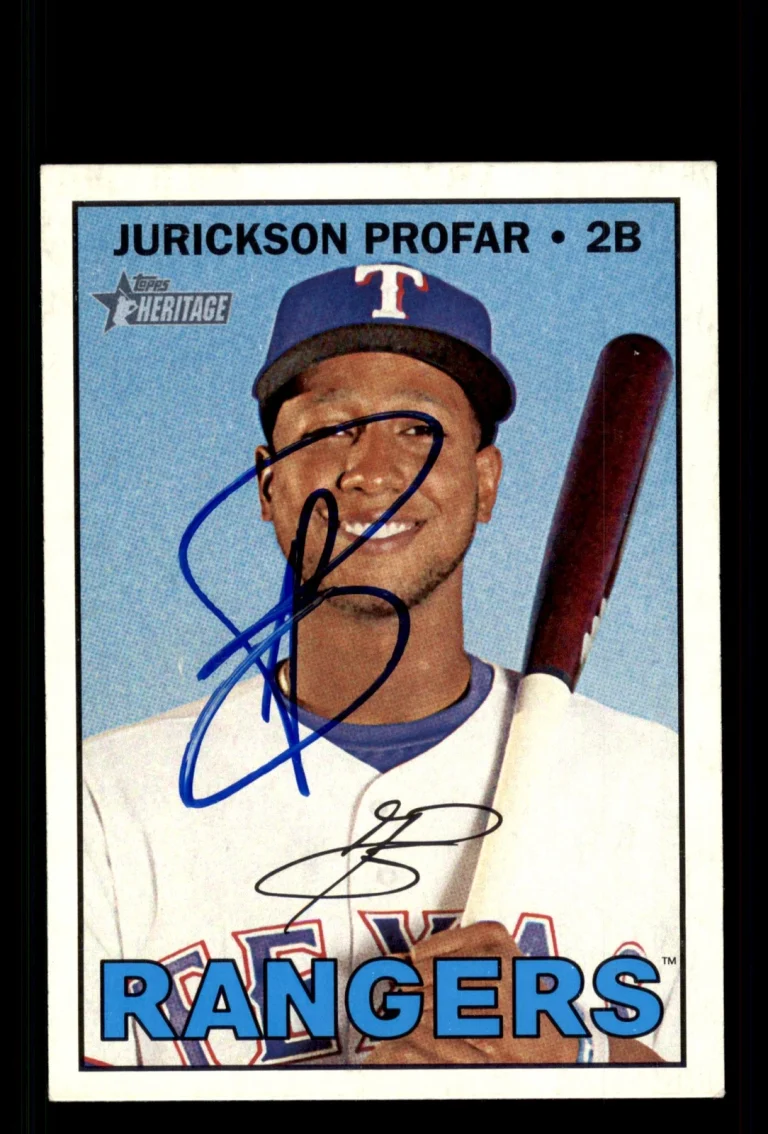 Signed Baseball Card Auto Jurickson Profar 2016 Topps Heritage #665 Rangers