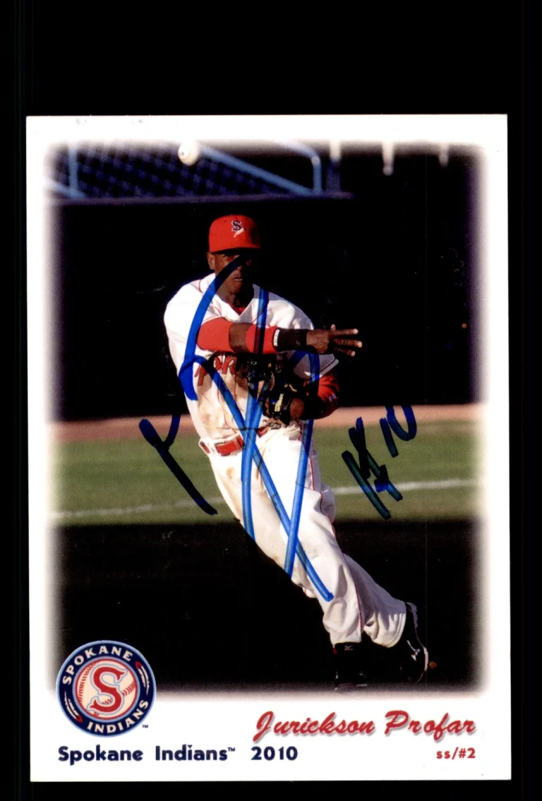 Signed Baseball Card Auto Jurickson Profar 2010 Grandstand Spokane Indians
