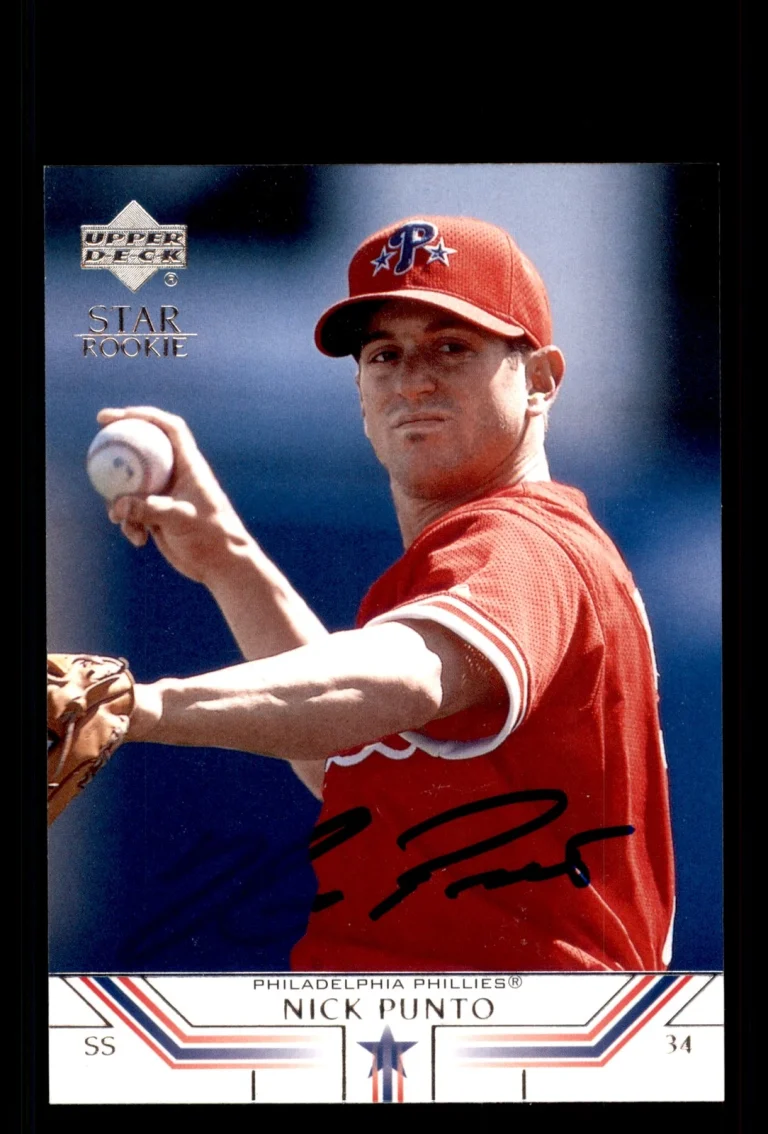 Signed Baseball Card Auto Nick Punto 2002 Upper Deck #47 Philadelphia Phillies
