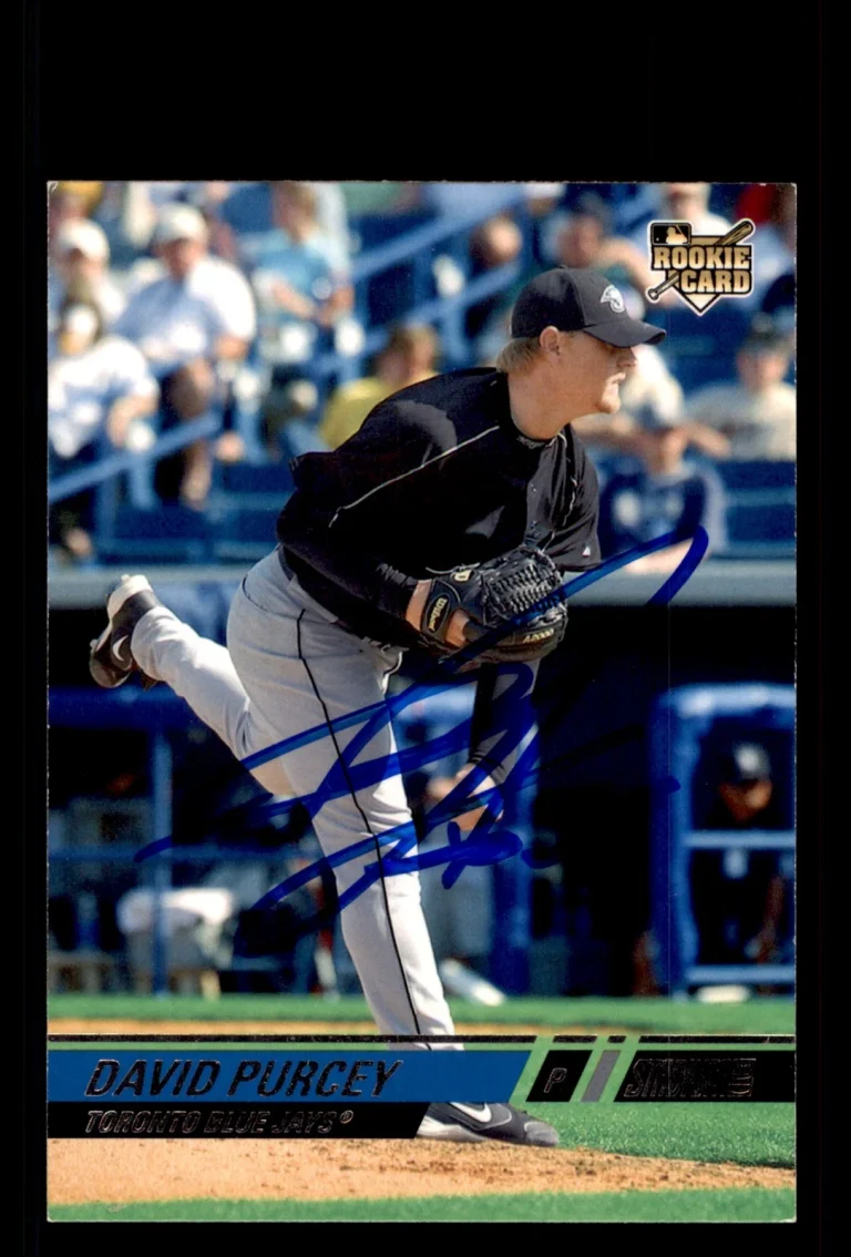 Signed Baseball Card Auto David Purcey 2008 Stadium Club #110 Toronto Blue Jays