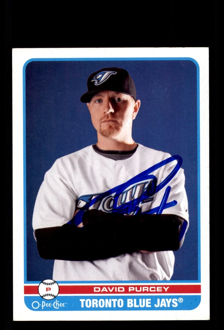 Signed Baseball Card Auto David Purcey 2009 O-Pee-Chee #312 Toronto Blue Jays