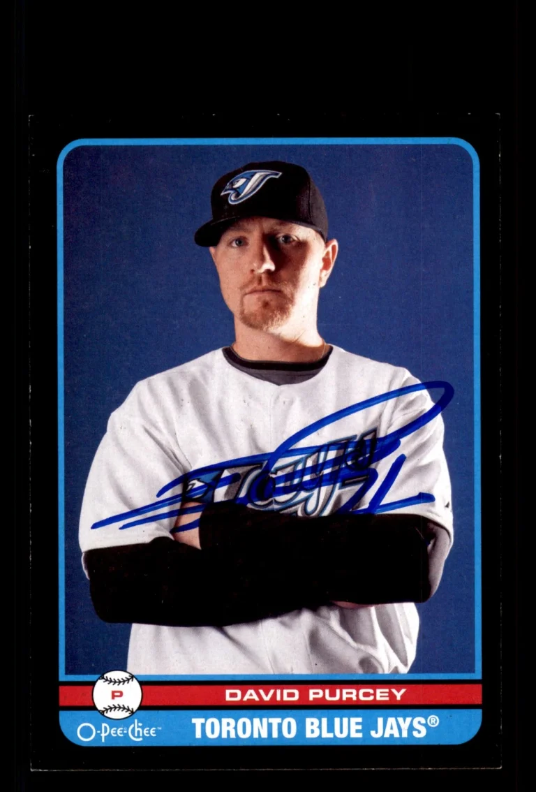 Signed Baseball Card Auto David Purcey 2009 O-Pee-Chee #312 Blue Jays Black