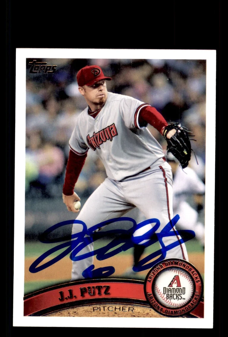 Signed Baseball Card Auto J.J. Putz 2011 Topps #601 Arizona Diamondbacks