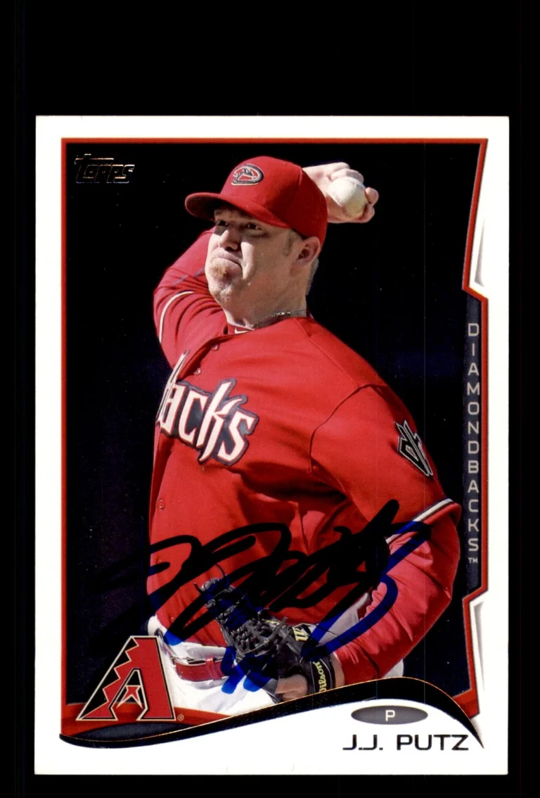 Signed Baseball Card Auto J.J. Putz 2014 Topps #402 Arizona Diamondbacks