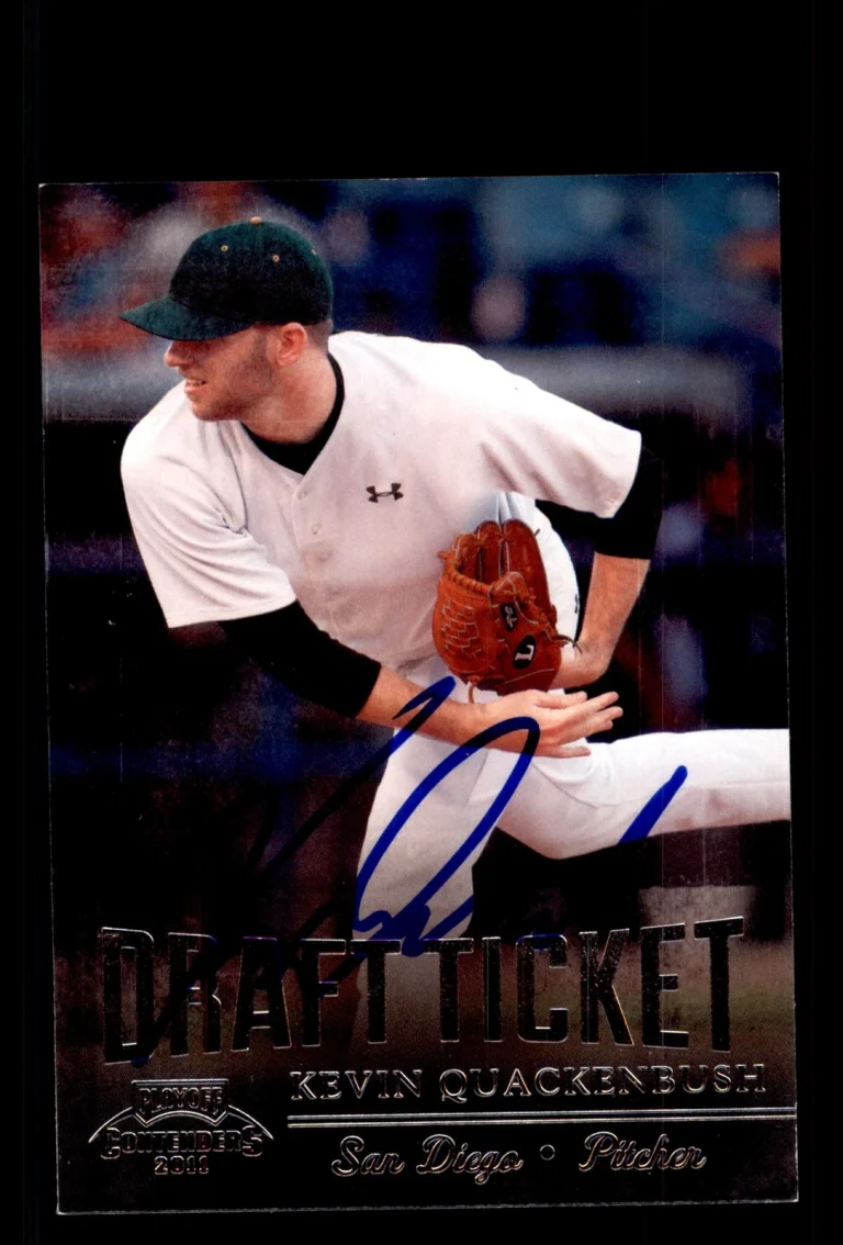 Signed Baseball Card Auto Kevin Quackenbush 2011 Playoff Contenders #DT85 Padres