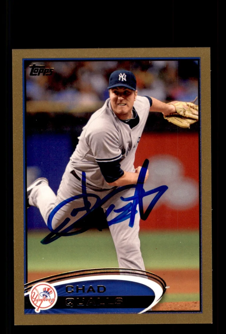 Signed Baseball Card Auto Chad Qualls 2012 Topps #US195 New York Yankees Gold