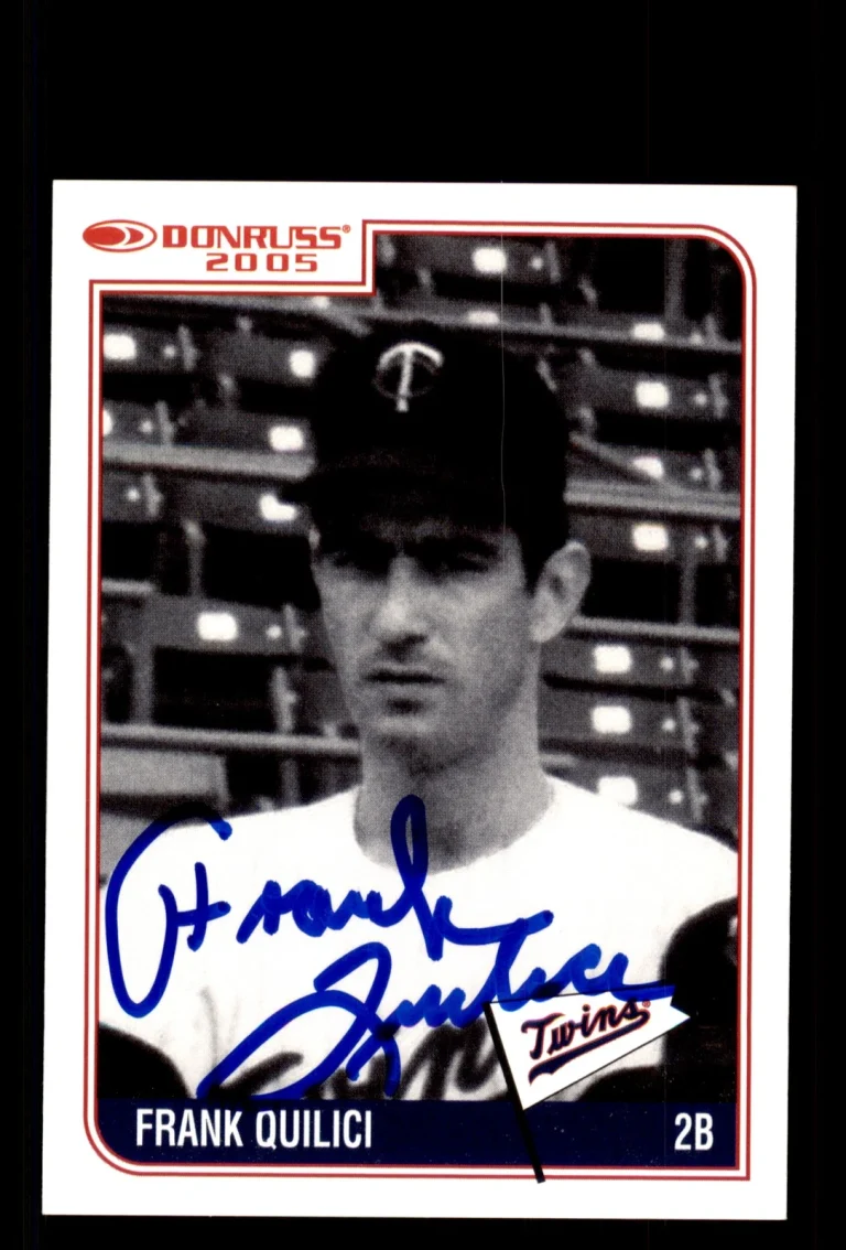 Signed Baseball Card Auto Frank Quilici 2005 Donruss Minnesota Twins 1965 ALC