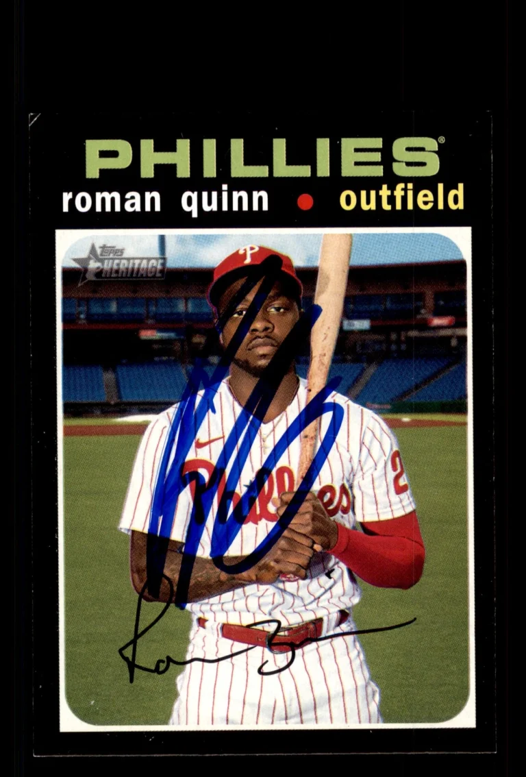 Signed Baseball Card Auto Roman Quinn 2020 Topps Heritage #691 Phillies