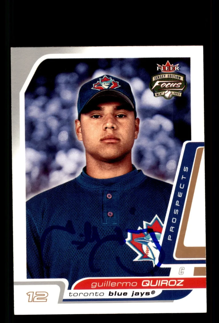 Signed Baseball Card Auto Guillermo Quiroz 2003 Fleer Focus JE #175 Blue Jays