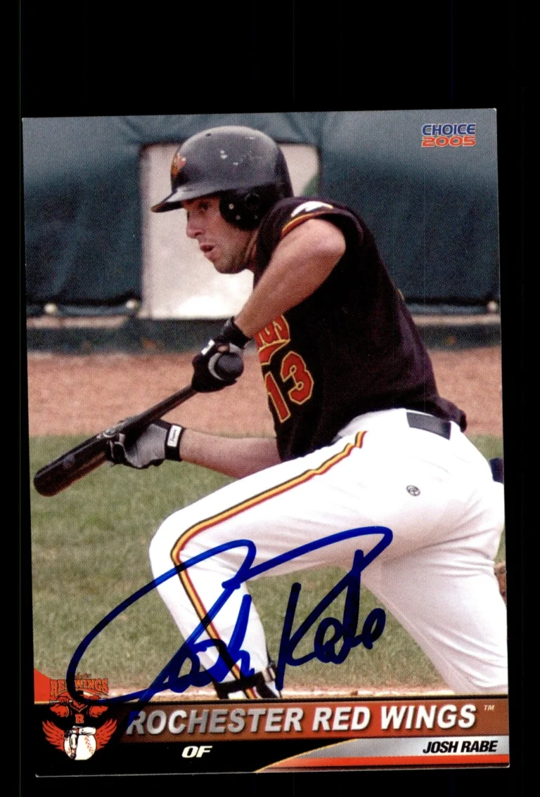 Signed Baseball Card Auto Josh Rabe 2005 Choice Rochester Red Wings