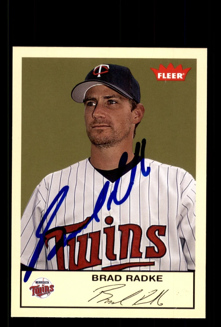 Signed Baseball Card Auto Brad Radke 2005 Fleer Tradition #219 Minnesota Twins