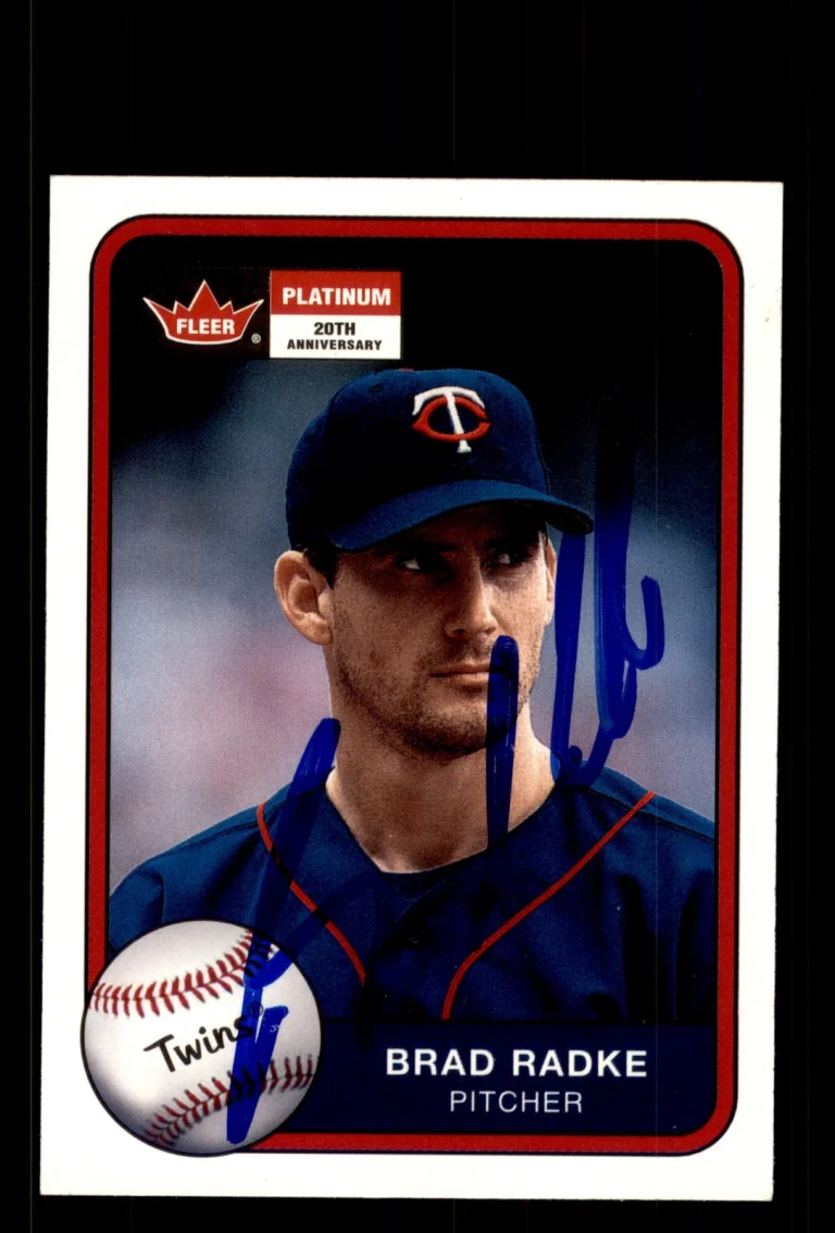 Signed Baseball Card Auto Brad Radke 2001 Fleer Platinum #2 Minnesota Twins