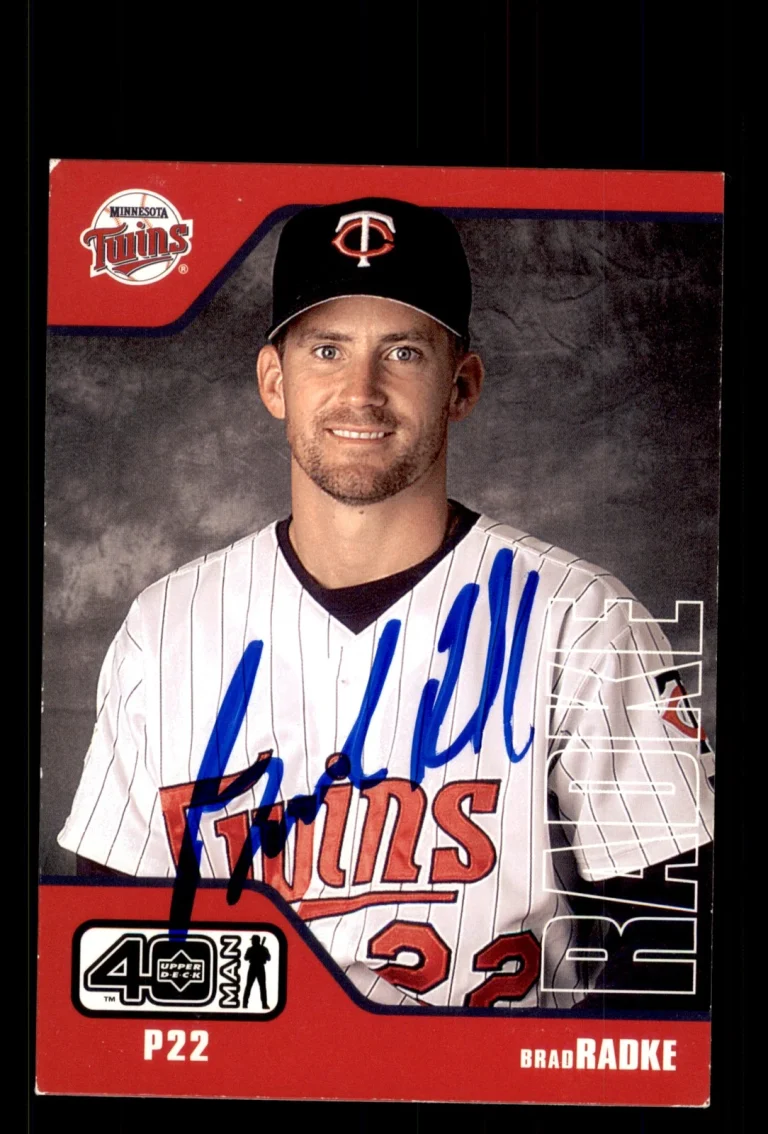 Signed Baseball Card Auto Brad Radke 2002 Upper Deck 40-Man #365 Minnesota Twins
