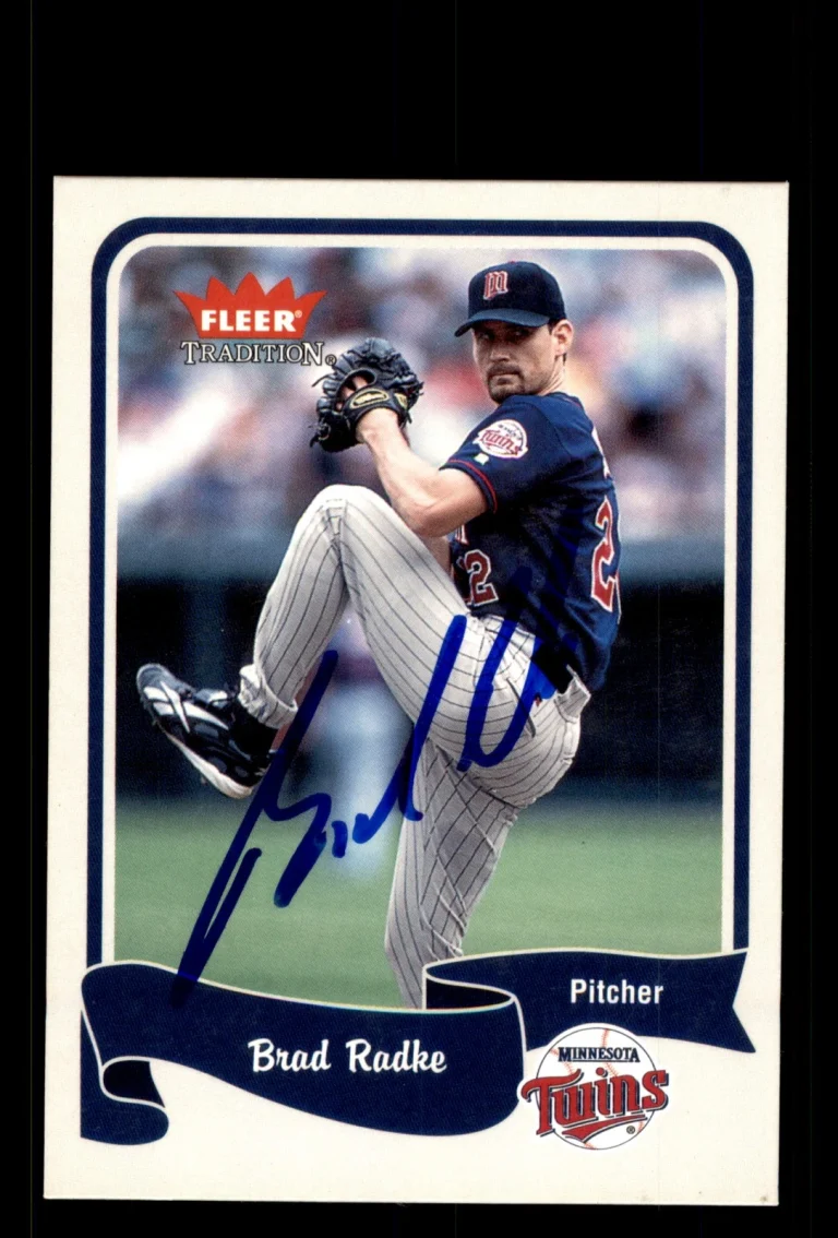 Signed Baseball Card Auto Brad Radke 2004 Fleer Tradition #384 Minnesota Twins