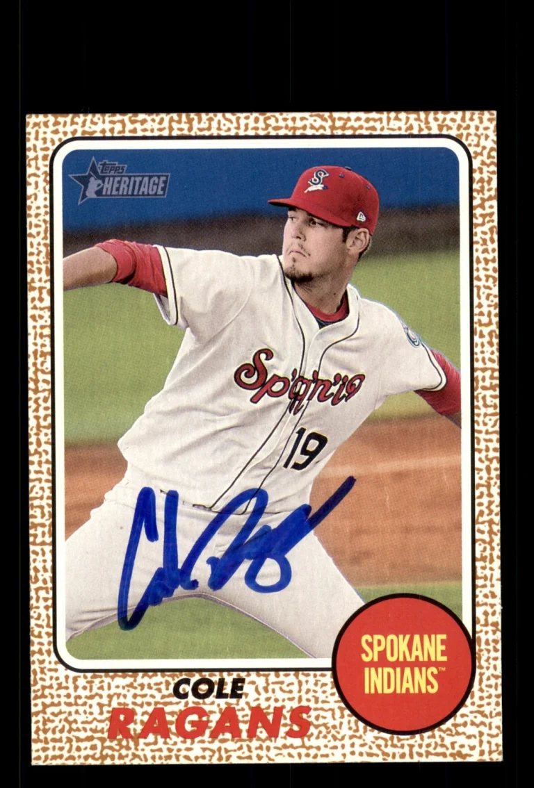 Signed Baseball Card Auto Cole Ragans 2017 Topps Heritage Minor League #97