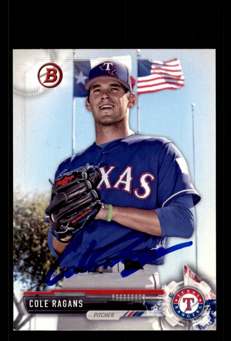 Signed Baseball Card Auto Cole Ragans 2017 Bowman Draft #BD-35 Texas Rangers
