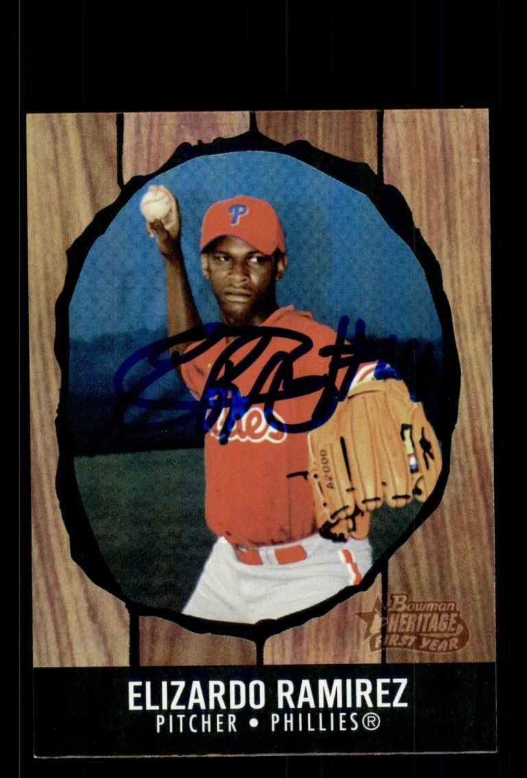 Signed Baseball Card Auto Elizardo Ramirez 2003 Bowman Heritage #190 Rainbow