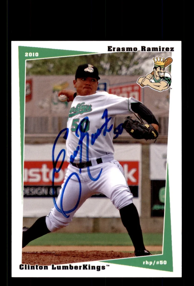 Signed Baseball Card Auto Erasmo Ramirez 2010 Clinton LumberKings