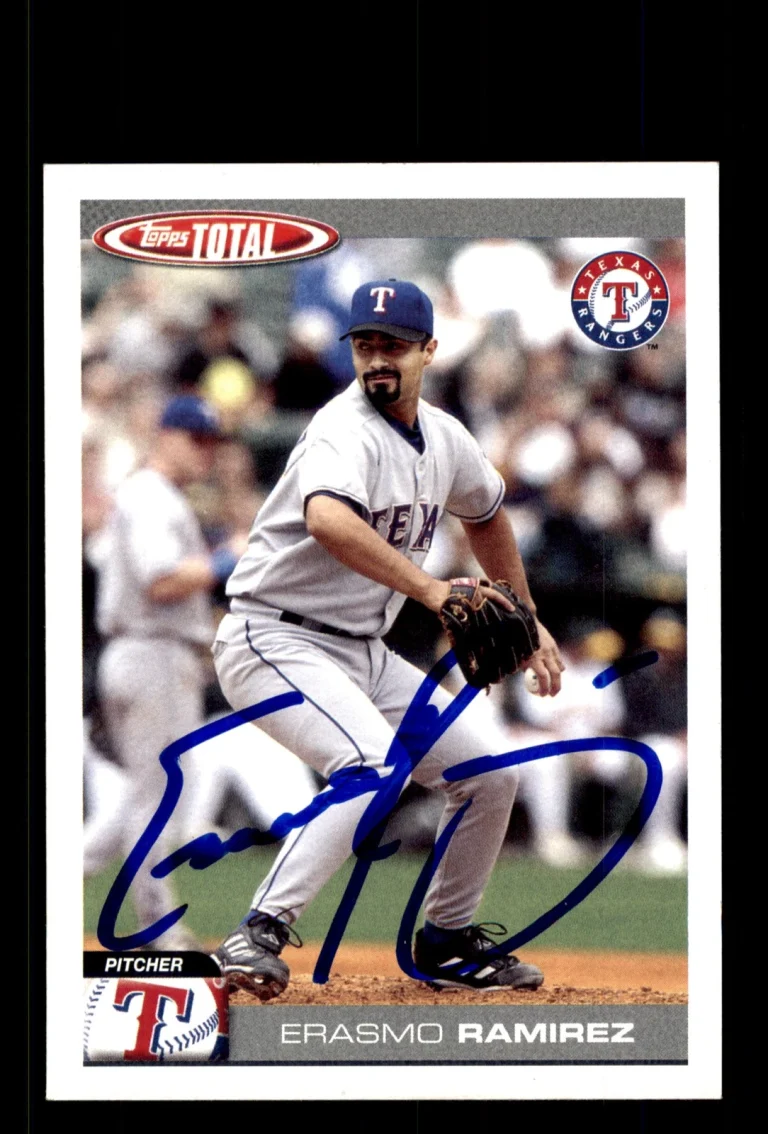 Signed Baseball Card Auto Erasmo Ramirez 2004 Topps Total #151 Texas Rangers
