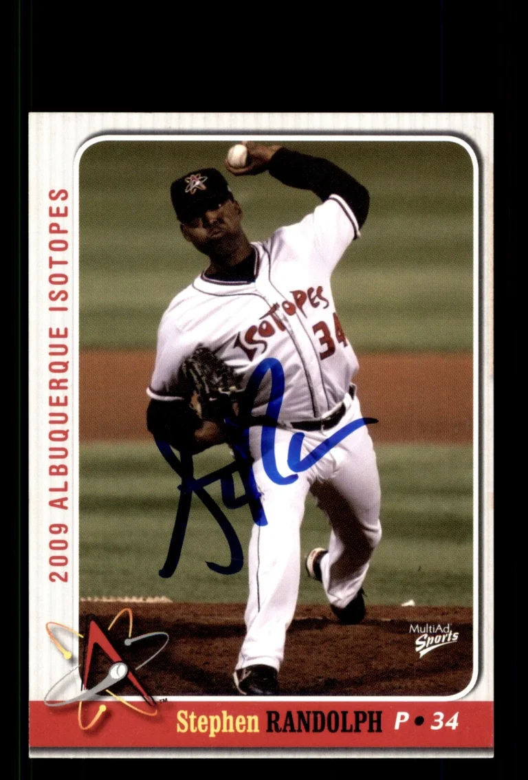 Signed Baseball Card Auto Stephen Randolph 2009 MultiAd Albuquerque Isotopes