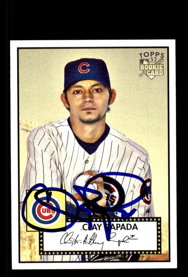Signed Baseball Card Auto Clay Rapada 2007 Topps Rookie 52 #104 Cubs