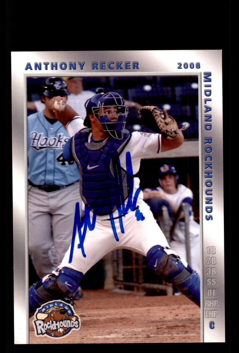 Signed Baseball Card Auto Anthony Recker 2008 Choice Midland RockHounds