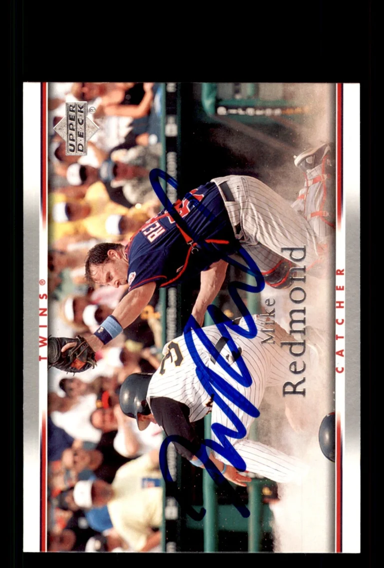 Signed Baseball Card Auto Mike Redmond 2007 Upper Deck #808 Minnesota Twins