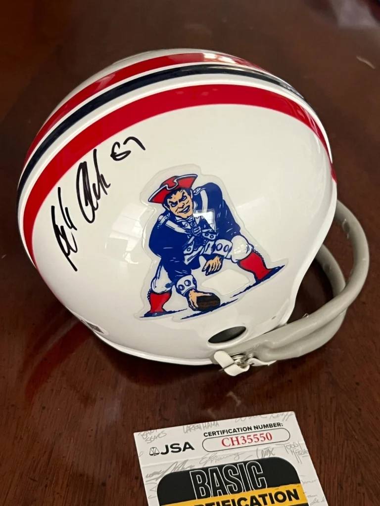 ROB GRONKOWSKI SIGNED FOOTBALL MINI HELMET PATRIOTS THROWBACK AUTO JSA COA