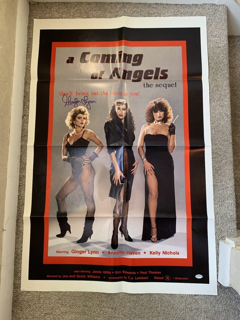 GINGER LYNN SIGNED A COMING OF ANGELS MOVIE POSTER ORIGINAL AUTOGRAPHED PSA/DNA