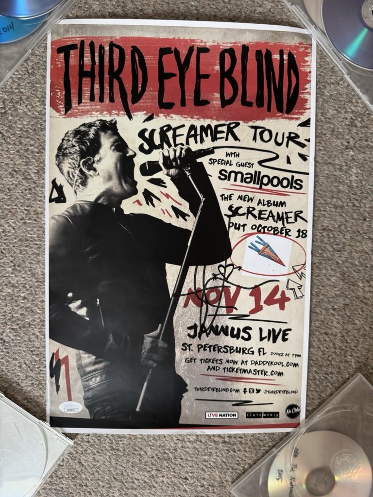 STEPHAN JENKINS SIGNED CONCERT POSTER THIRD EYE BLIND AUTOGRAPH SCREAMER JSA COA