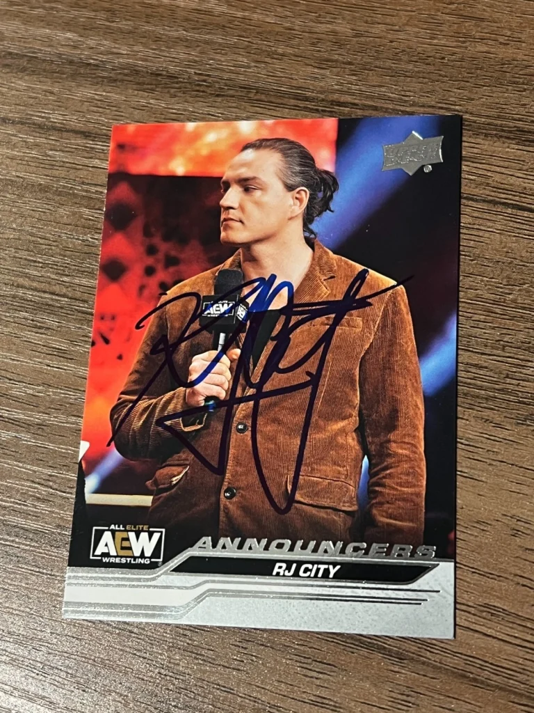 SIGNED ALL ELITE WRESTLING CARD AUTO 2024 UPPER DECK UD AEW RJ CITY #100