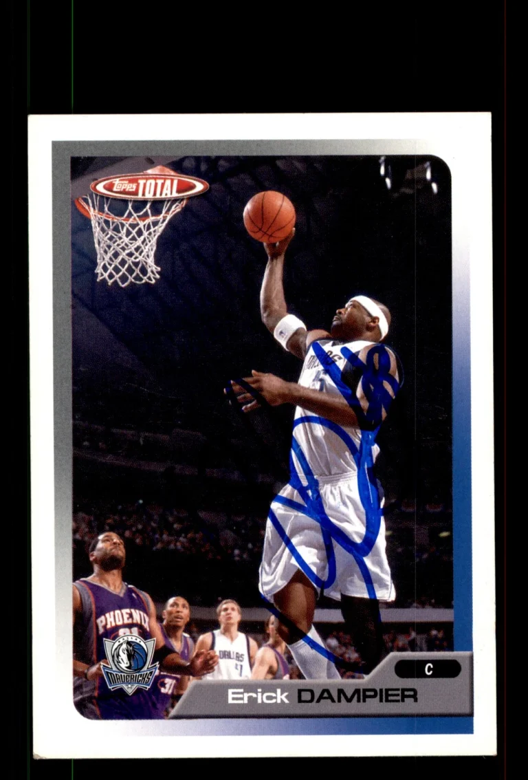 Signed Basketball Card Auto Erick Dampier 2005-06 Topps Total #182 Mavericks