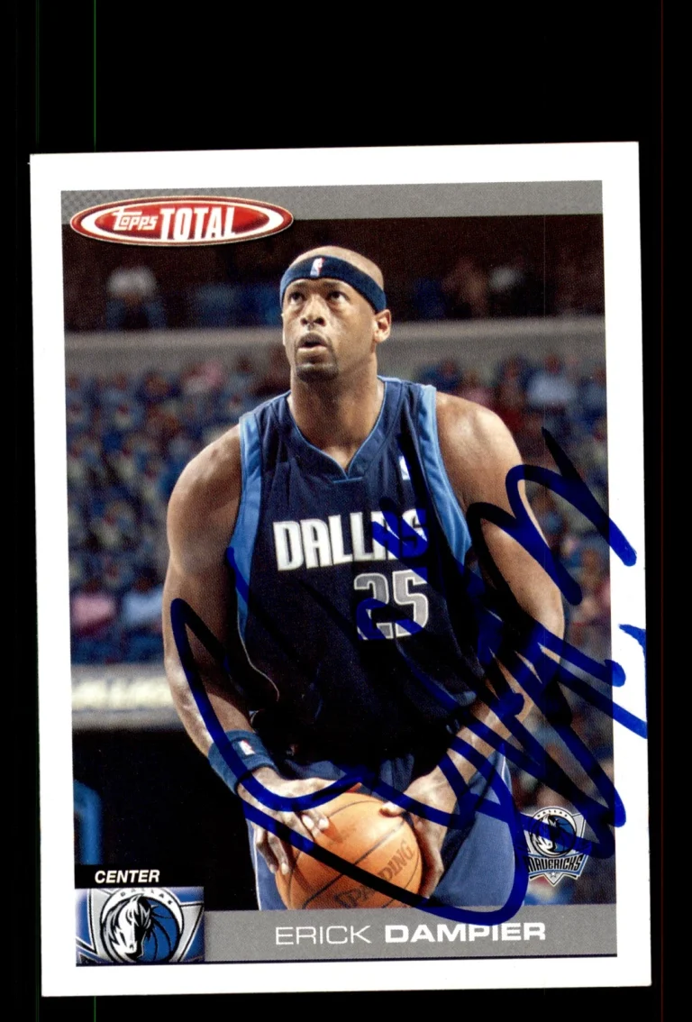 Signed Basketball Card Auto Erick Dampier 2004-05 Topps Total #56 Mavericks