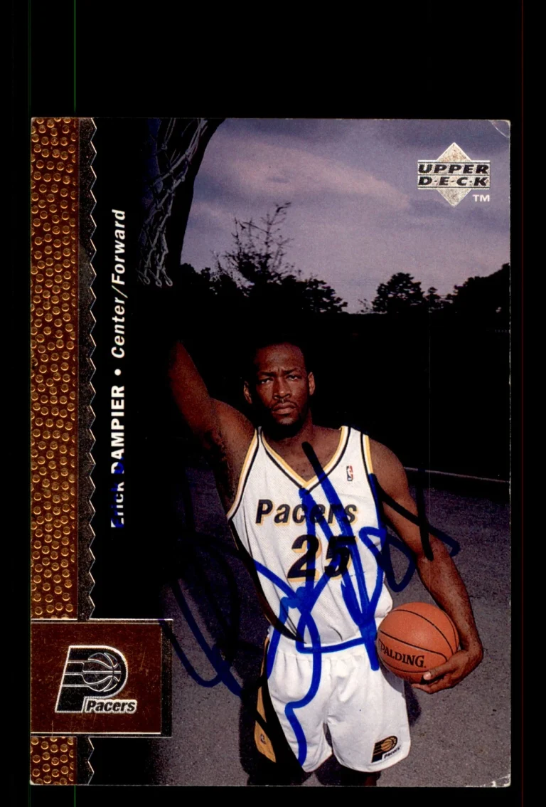 Signed Basketball Card Auto Erick Dampier 1996-97 Upper Deck #228 Indiana Pacers