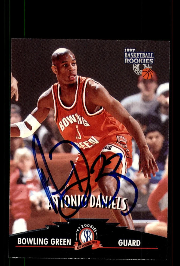 Signed Basketball Card Auto Antonio Daniels 1997 Score Board Rookies #17 Falcons