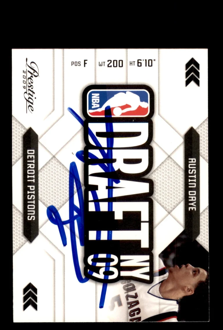 Signed Basketball Card Auto Austin Daye 2009-10 Panini Prestige #15 Pistons