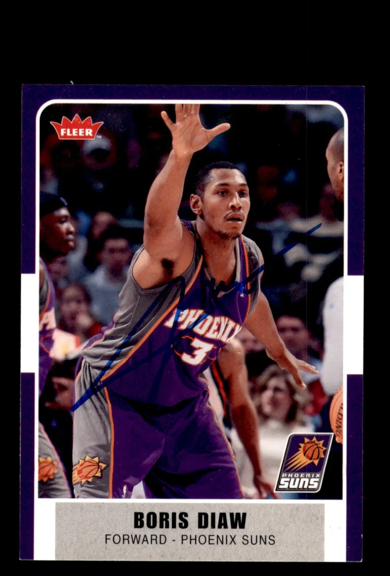 Signed Basketball Card Auto Boris Diaw 2007-08 Fleer #192 Phoenix Suns