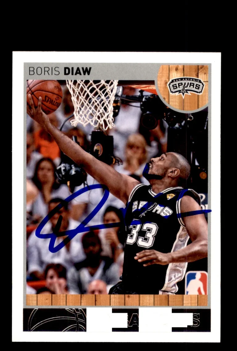 Signed Basketball Card Auto Boris Diaw 2013-14 Hoops #217 San Antonio Spurs