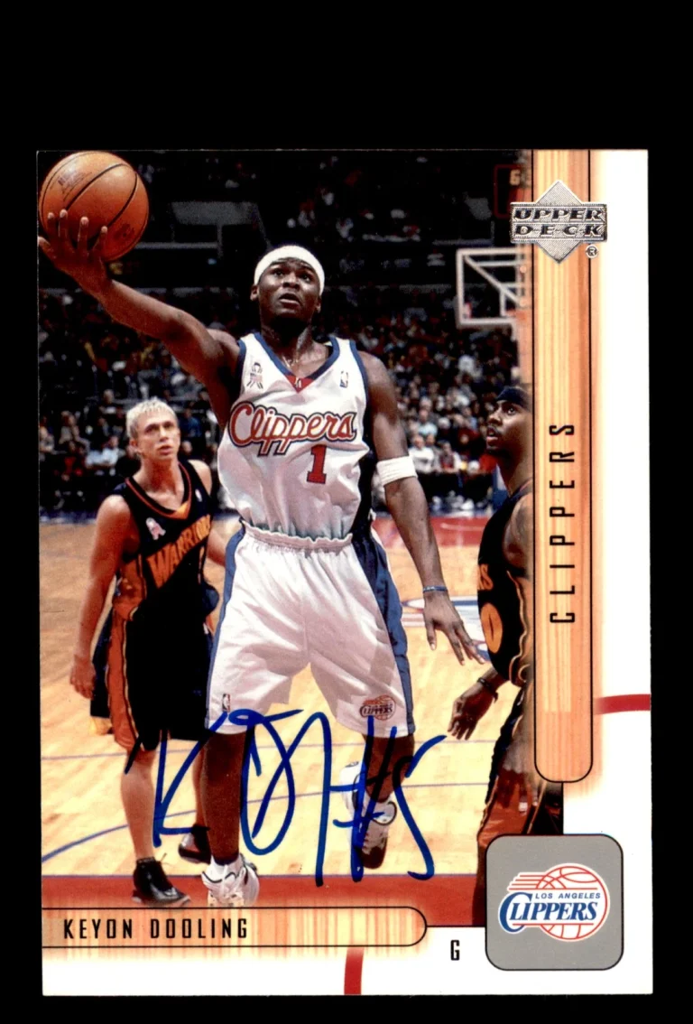 Signed Basketball Card Auto Keyon Dooling 2001-02 Upper Deck #293 Clippers