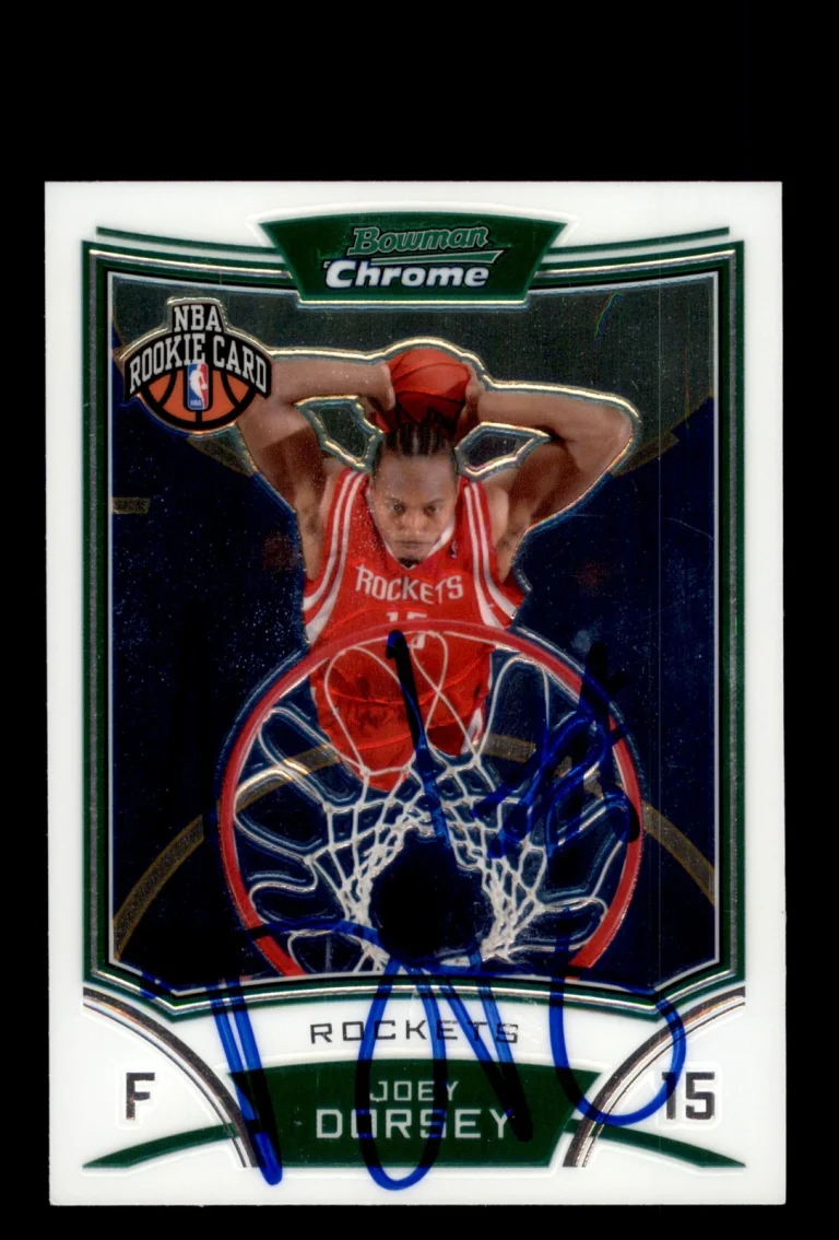 Signed Basketball Card Auto Joey Dorsey 2008-09 Bowman Chrome #137 Rockets
