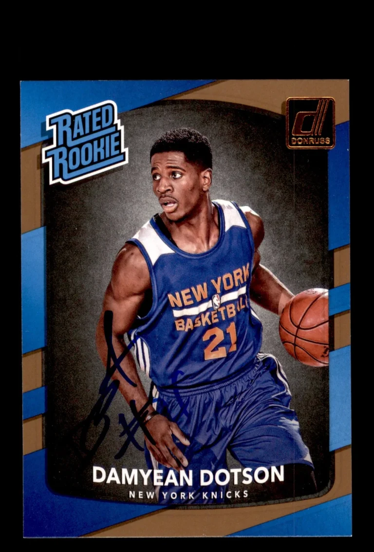 Signed Basketball Card Auto Damyean Dotson 2017-18 Donruss #166 Knicks