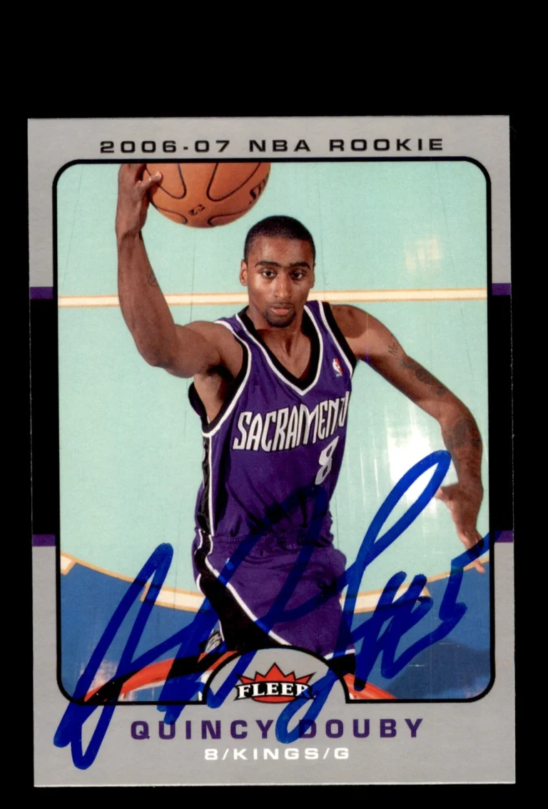 Signed Basketball Card Auto Quincy Douby 2006-07 Fleer #244 Sacramento Kings