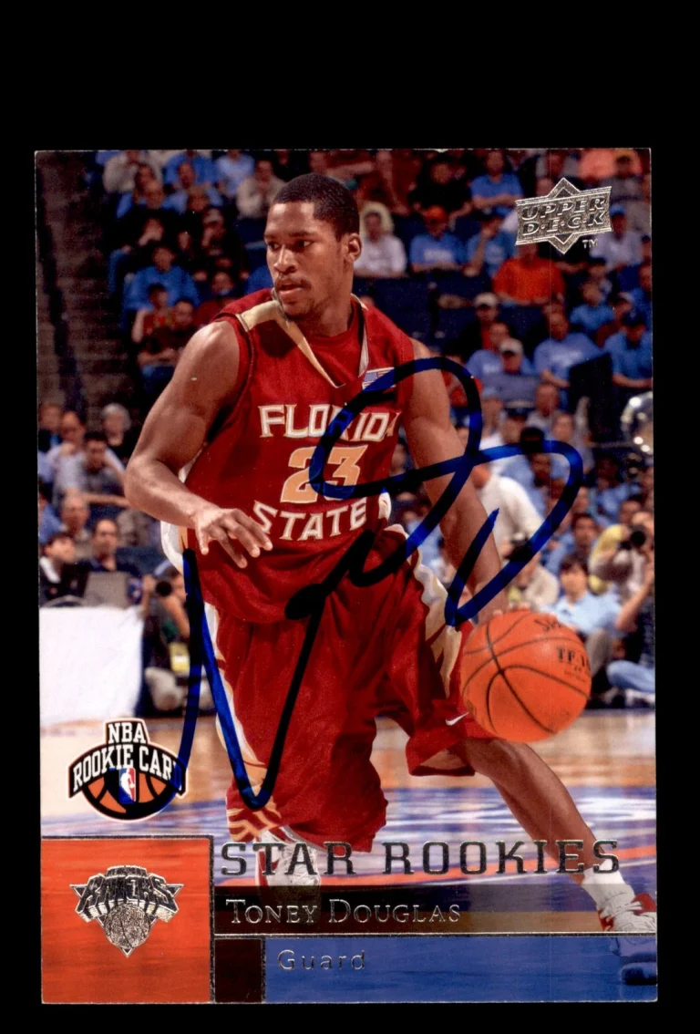 Signed Basketball Card Auto Toney Douglas 2009-10 Upper Deck #201 Knicks