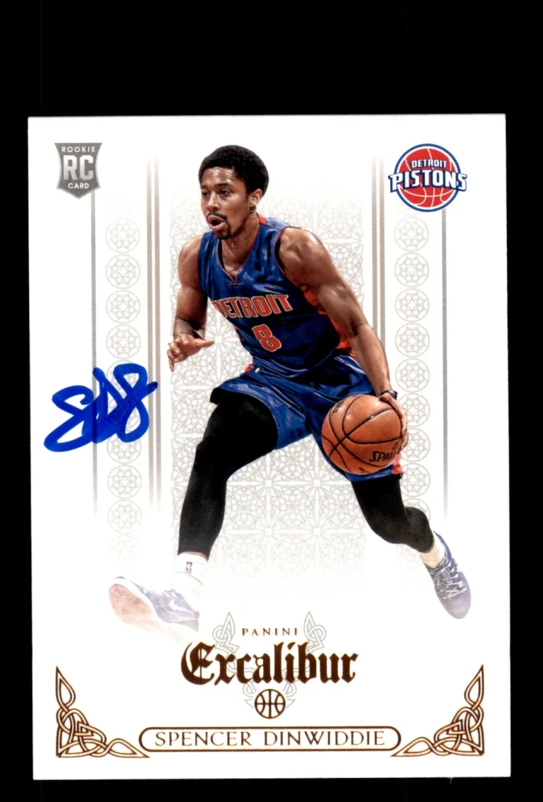 Signed Basketball Card Auto Spencer Dinwiddie 2014-15 Panini Excalibur #187