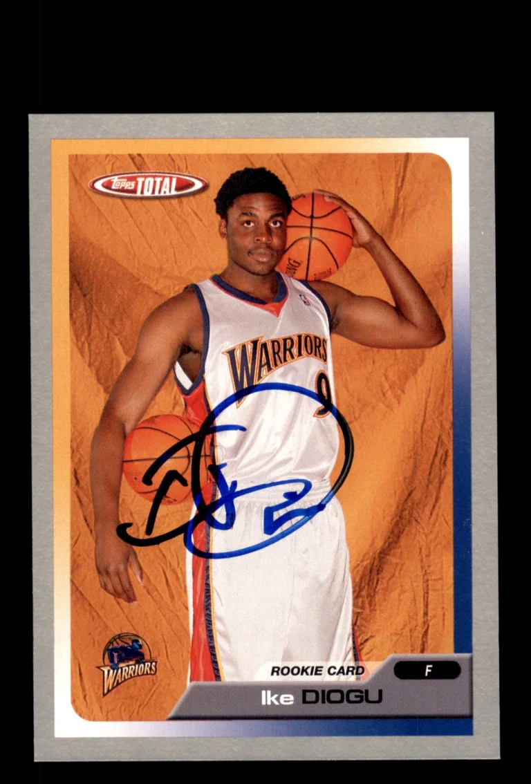 Signed Basketball Card Auto Ike Diogu 2005-06 Topps Total #252 Warriors Silver