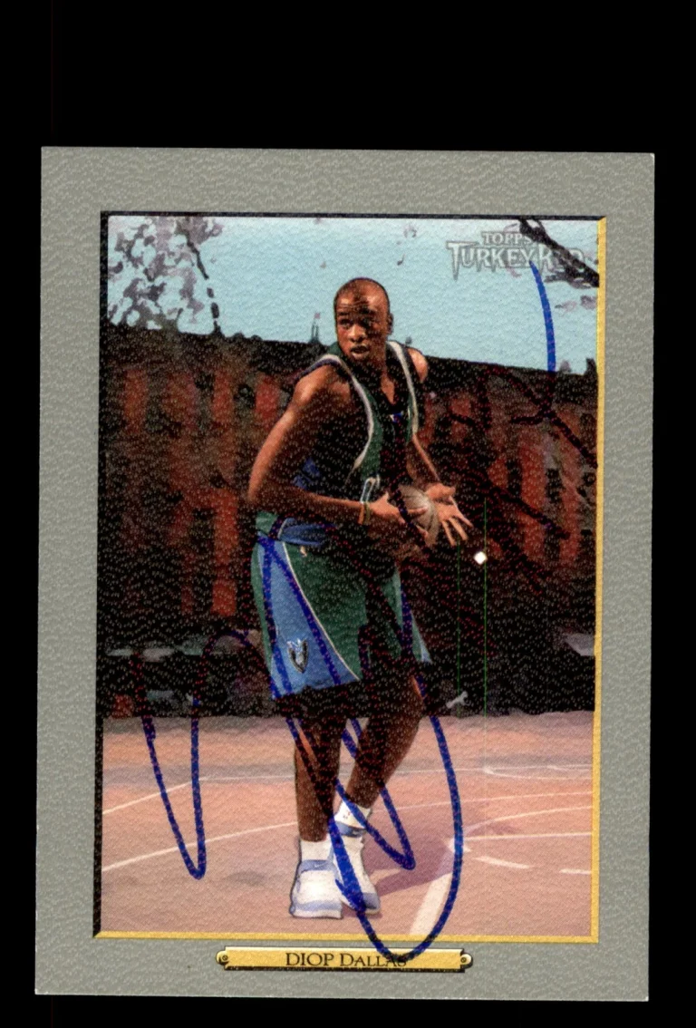 Signed Basketball Card Auto DeSagana Diop 2006-07 Topps Turkey Red #8 Mavericks